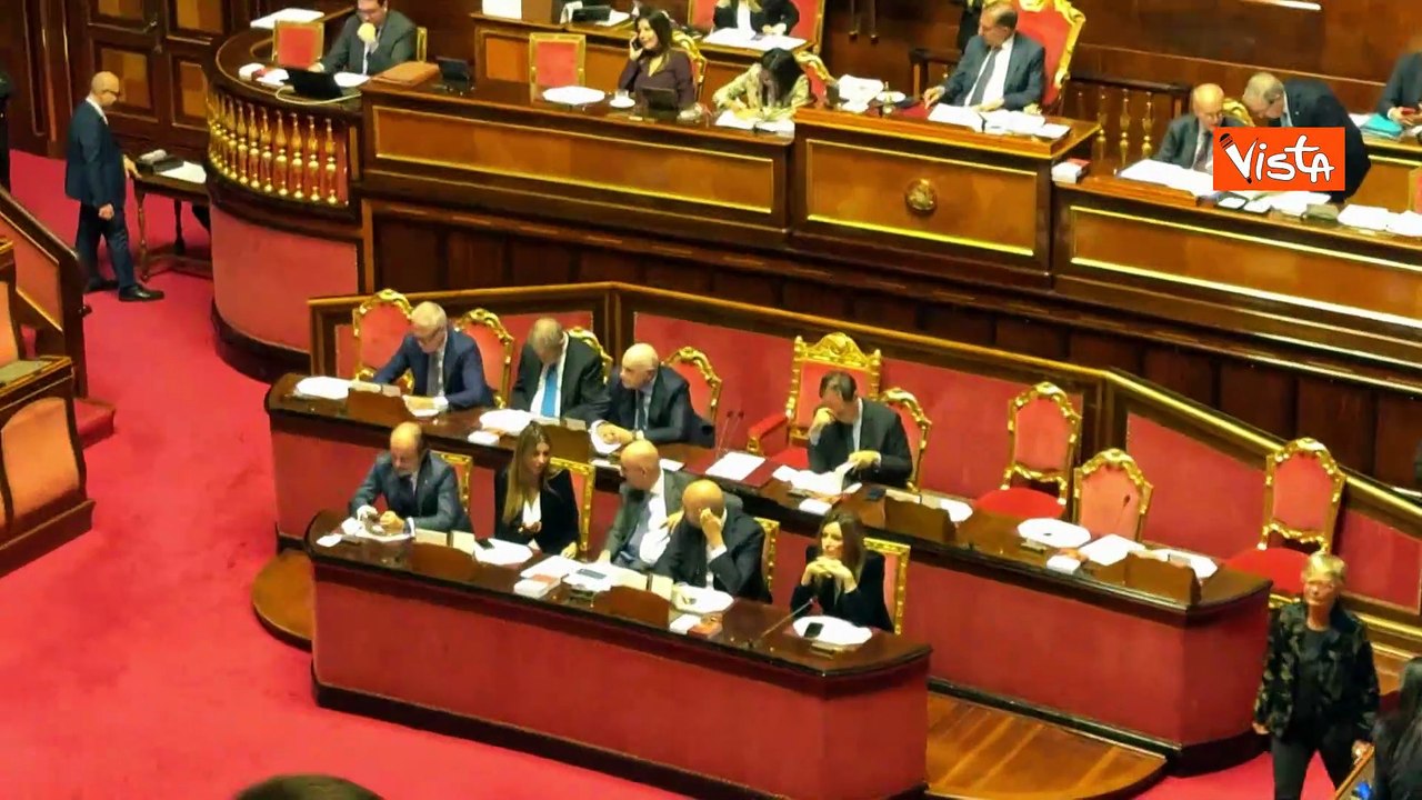 Riforma Giustizia, Nordio in Aula al Senato durante le dichiarazioni di voto