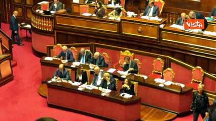 Riforma Giustizia, Nordio in Aula al Senato durante le dichiarazioni di voto