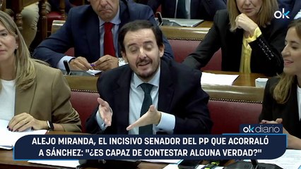Alejo Miranda, el incisivo senador del PP que acorraló a Sánchez: "¿Es capaz de contestar alguna verdad?"