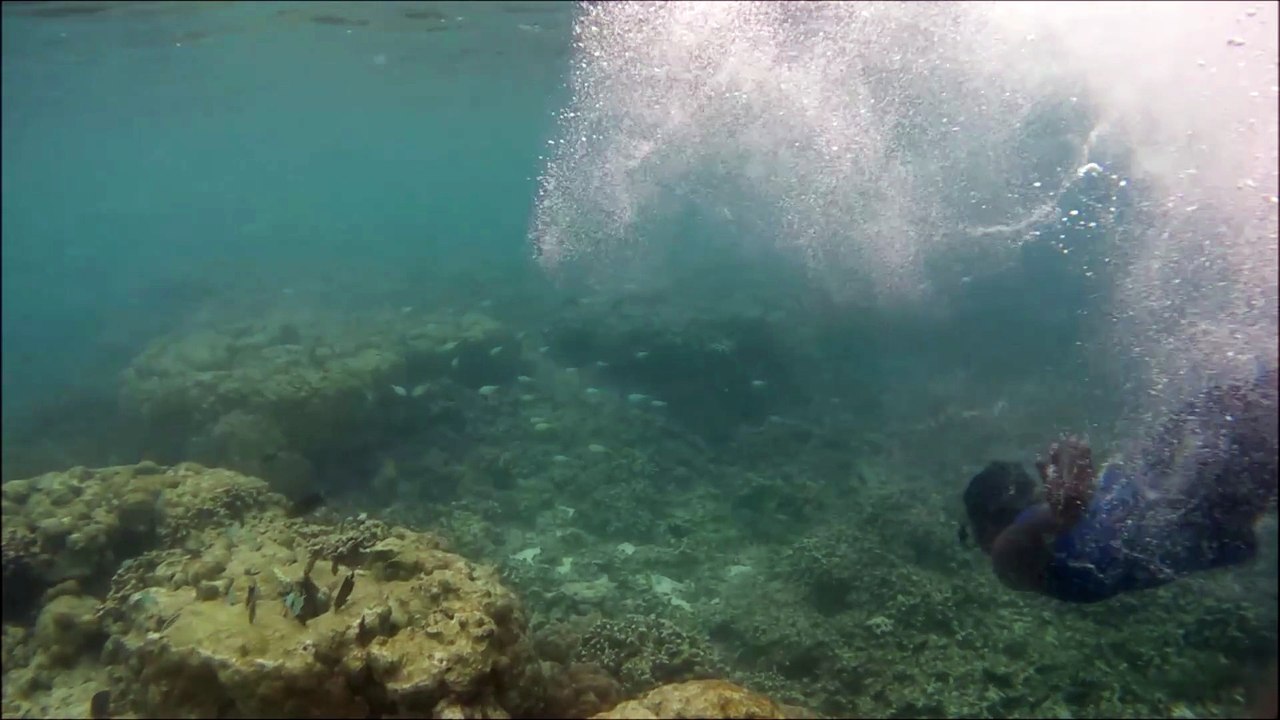 under water