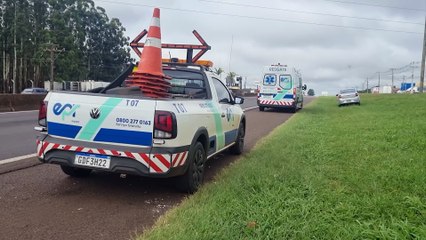 Trabalhador é socorrido após ser atropelado às margens da BR-277