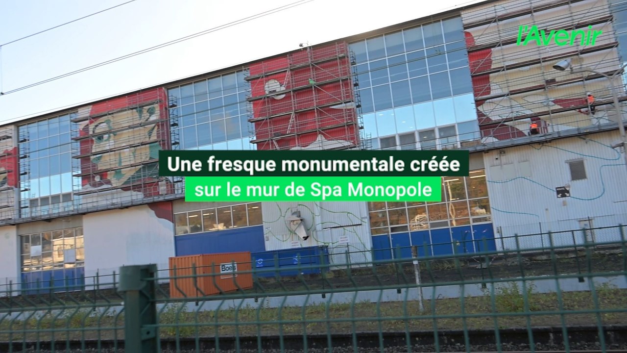 Une fresque monumentale est créée sur l'usine de Spa Monopole