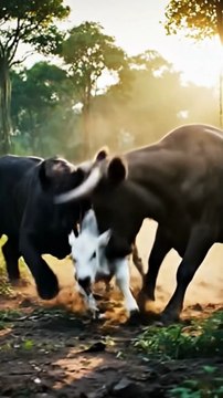 Brave Cow Saves Her Baby from a Deadly Black Tiger Attack 🐄🐅 | Emotional Animal Rescue Story