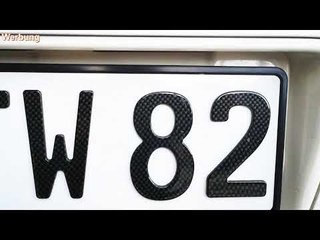 Tuning 3D Kennzeichen Carbon Optik am Auto verbaut