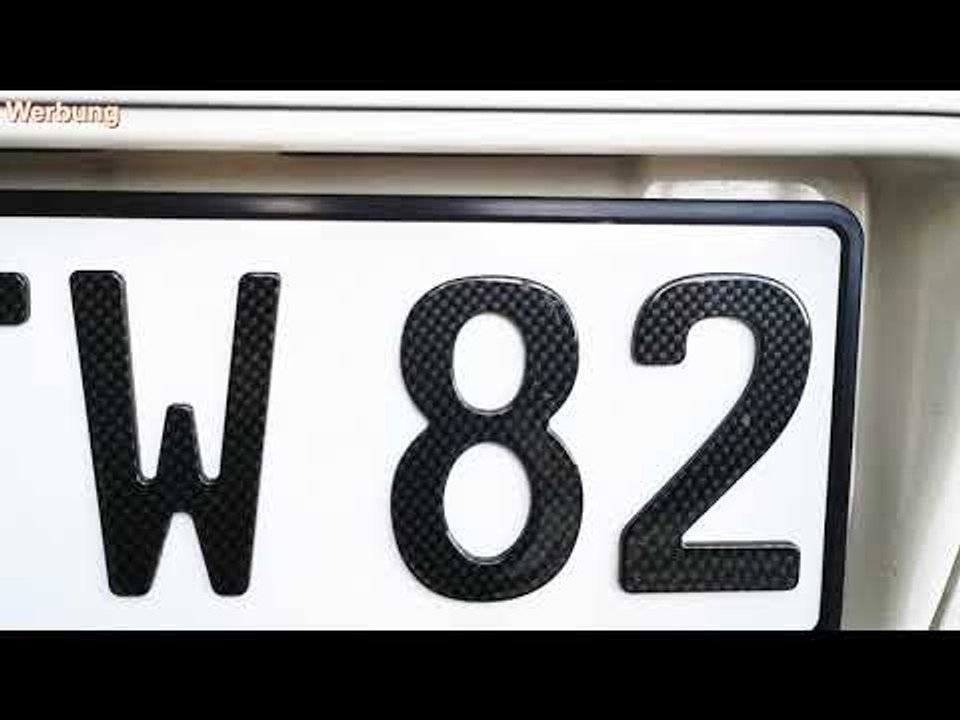 Tuning 3D Kennzeichen Carbon Optik am Auto verbaut
