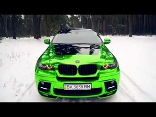 Tuning BMW X6 E71 Chromgrün Folierung