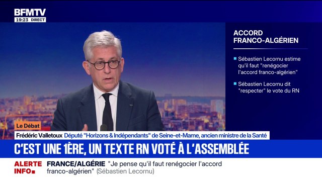 Frédéric Valletoux (Horizons), explique pourquoi il a voté la résolution du RN sur l'accord entre la France et l'Algérie