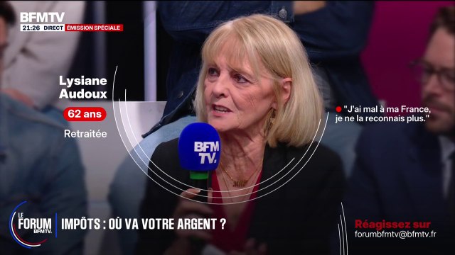 FORUM BFM - Je suis en colère contre l'Assemblée nationale. Quand je vois ce que vous faites. Vous êtes pitoyables , dit Lysiane Audoux, retraitée