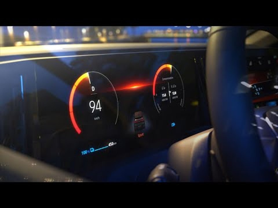 openR Touchscreen-Bildschirm im Renault Mégane E-TECH Electric mit Multimediasystem openR Steuerung