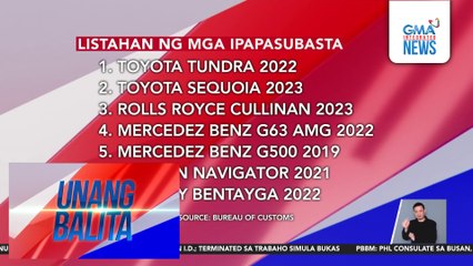 Bureau of Customs – 7 luxury vehicles ng mga Discaya, ipasusubasta sa Nov. 15 | Unang Balita
