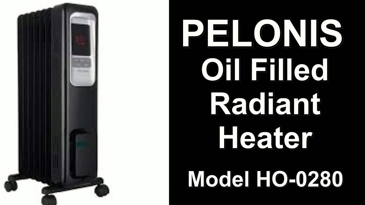 PELONIS Oil Filled Electric Radiant Heater Model HO-0280 Unboxing, assembly, First Use, and Review