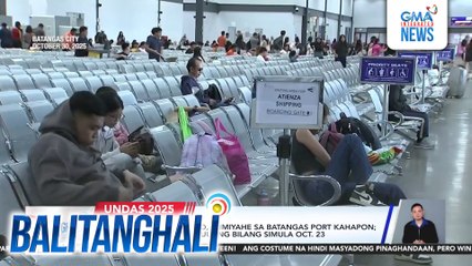Mahigit 13,000 pasahero, bumiyahe sa Batangas Port kahapon; mahigit 89,000 ang kabuuang bilang simula Oct. 23 | Balitanghali