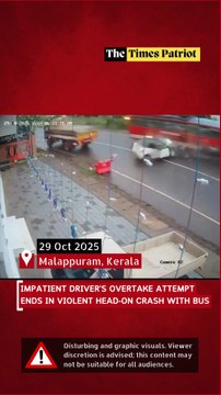 Speeding Car Crashes Head-On Into Bus While Overtaking on Curve — Driver Miraculously Survives