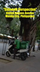Sidewalk Perspective on United Nations Avenue in Manila City in the Philippines