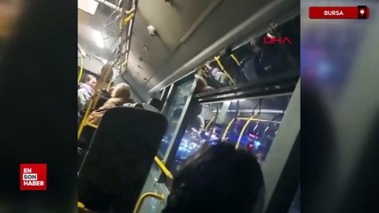 Bursa'da otobüste, kadınların yer kavgası