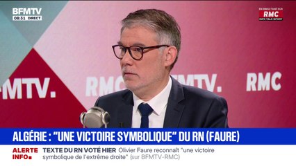 Accords franco-algériens: le RN cherche "à revenir aux questions qui l'obsèdent" pour Olivier Faure (PS)