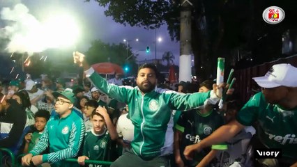 Palmeiras fans celebrate ahead of Copa Libertadores semifinal 2nd leg against LDU Quito