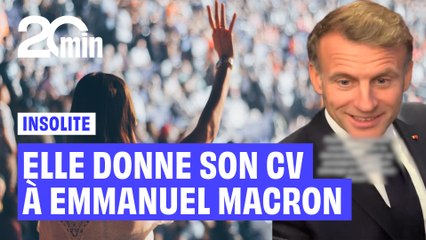 Une étudiante interpelle Emmanuel Macron pour lui demander un STAGE