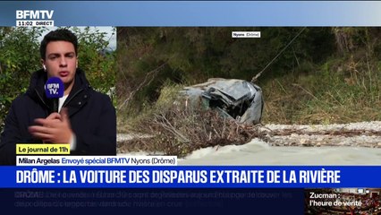 Crues dans la Drôme: la voiture des personnes disparues extraite de la rivière
