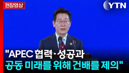 [현장영상+] 이 대통령 "APEC 협력·성공과 공동 미래를 위해 건배를 제의" / YTN