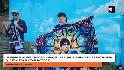 “El Diego es lo más grande, es una alegría inmensa pintar algo que significa tanto para todos”