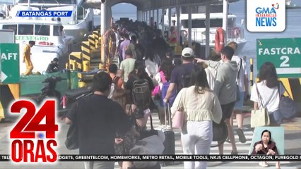 Mga pasahero, tuloy-tuloy ang dating sa Batangas Port bagaman mas kaunti vs. kahapon | 24 Oras