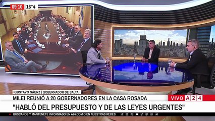 El gobernador Sáenz en A24