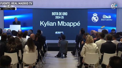 Florentino Pérez: "Como presidente del Real Madrid estoy muy orgulloso de contar con un jugador como Mbappé"