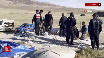 Aksaray’da sürücü kum altında kalan kabin içerisinde can verdi