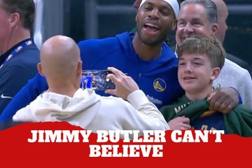 Jimmy Butler can’t believe a young fan wore a Buddy Hield jersey and his reaction says it all
