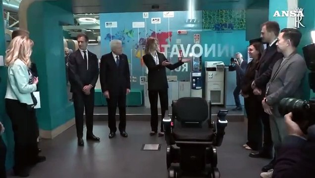 Mattarella all'aeroporto di Fiumicino per il festeggiameto del 65esimo anniversario