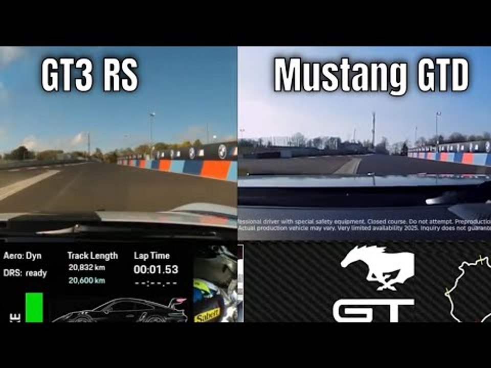 2025 Ford Mustang GTD vs. 2022 Porsche 911 GT3 RS (992) | Nürburgring-Vergleich