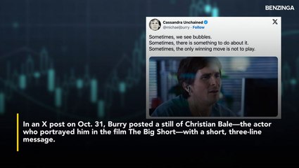 Michael Burry's Cryptic Message On Bubbles 'Winning Move Is Not To Play'