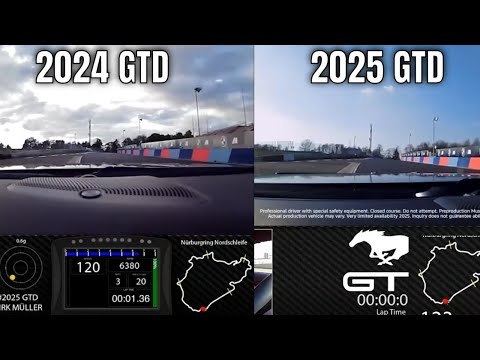 Ford Mustang GTD 2025 vs. 2024 – Nürburgring-Bestzeit im Vergleich