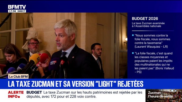 Taxe Zucman rejetée: pour Laurent Wauquiez, président du groupe Droite républicaine à l'Assemblée, les députés LR ont fait le travail