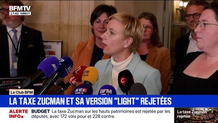 Rejet de la taxe Zucman: "Un budget de combat contre les classes populaires", estime Clémentine Autain