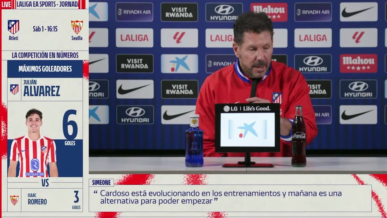 Simeone: "El Sevilla juega como era Almeyda. Es un gran amigo"