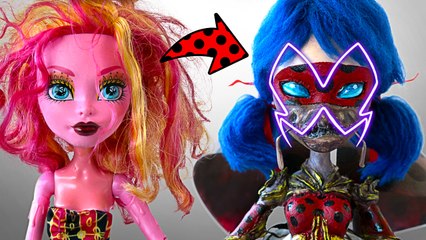 How I Turn a Monster High Doll Into Akumatized Ladybug! 🐞
