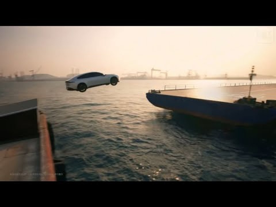 Unglaublich | 2025 Dongfeng eπ007 fliegt mit 100 km/h irre 32 Meter auf ein Frachtschiff