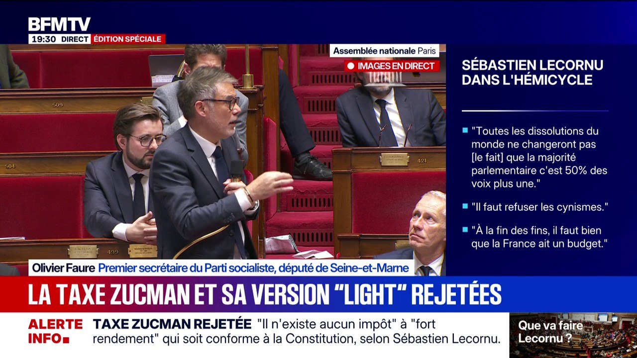 Olivier Faure (PS): "L'abandon du 49.3 n'exonère pas la recherche du compromis (...). Vous devez encore rechercher le compromis"