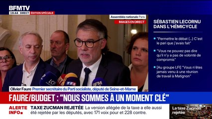 Budget: "Si la copie est maintenue telle qu'elle est (...) il y aura un vote contre des socialistes", menace Olivier Faure