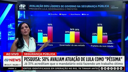 AtlasIntel: 50% avaliam governo Lula como ruim ou péssimo na segurança pública | TEMPO REAL