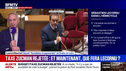 Taxe Zucman rejetée: "Le fond du problème, c'est qu'on attendait [...] une solution de compromis sur la question de la justice fiscale", explique Laurent Baumel (PS)