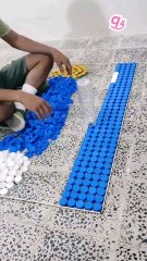 Built Egypt’s Great Pyramids 🏜️ in 3D using 1,872 bottle caps! ♻️How real does it look? 👀 #3d #3dart #pyramids #qamhani #shorts