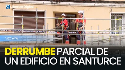 Evacuadas varias familias en Santurce tras el derrumbe parcial de un edificio