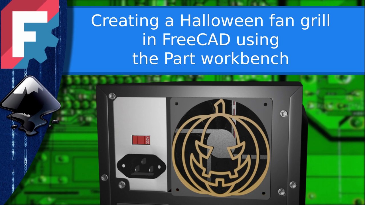 Freecad - Creating a custom fan grill using the part workbench and inkscape