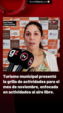 Turismo municipal presentó la grilla de actividades para el mes de noviembre, enfocada en actividades al aire libre.