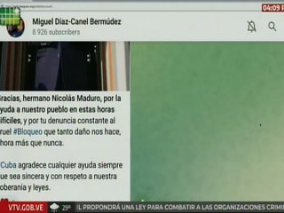 Pdte. de Cuba agradece a su homólogo venezolano tras la ayuda humanitaria enviada al pueblo caribeño