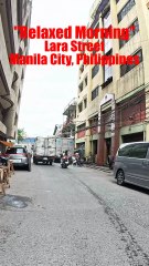 Relaxed Morning Walk on Lara Street in Manila City in the Philippines