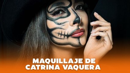 Maquillaje de catrina vaquera para Día de Muertos